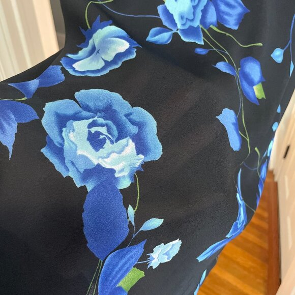 Vintage FMX & Co Speghetti Strap Black Floral Summer Dress - Picture 5 of 7